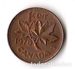 Monedas antiguas de Am&eacute;rica: Moneda de Canada: 1 cent; a&ntilde;o 1978 (Maris) - Foto 1