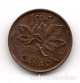 Monedas antiguas de Am&eacute;rica: Moneda de Canada: 1 cent; a&ntilde;o 1981 (Maris) - Foto 2
