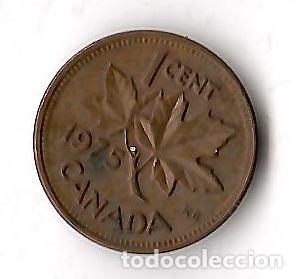 Monedas antiguas de Am&eacute;rica: Moneda de Canada: 1 cent; a&ntilde;o 1975 (Maris) - Foto 1