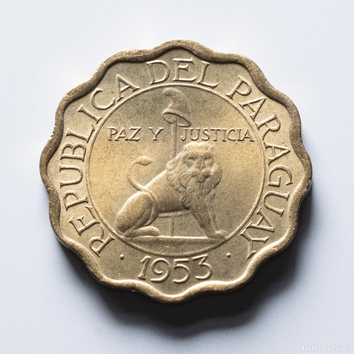 Monedas antiguas de Am&eacute;rica: 10 c&eacute;ntimos 1953 Paraguay - Foto 1