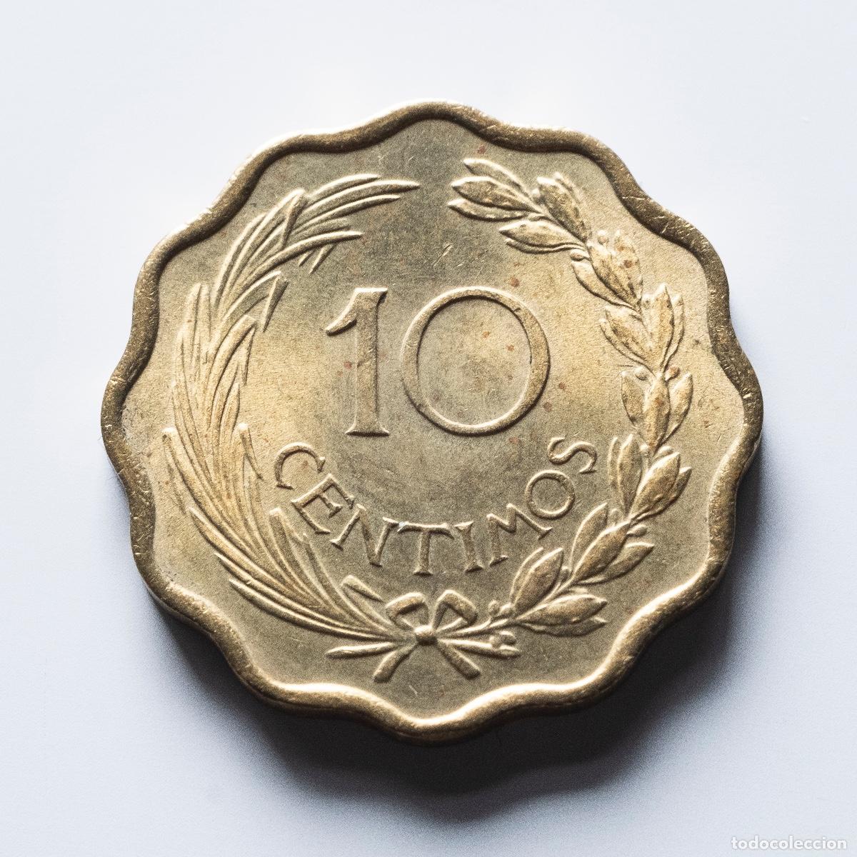 Monedas antiguas de Am&eacute;rica: 10 c&eacute;ntimos 1953 Paraguay - Foto 2