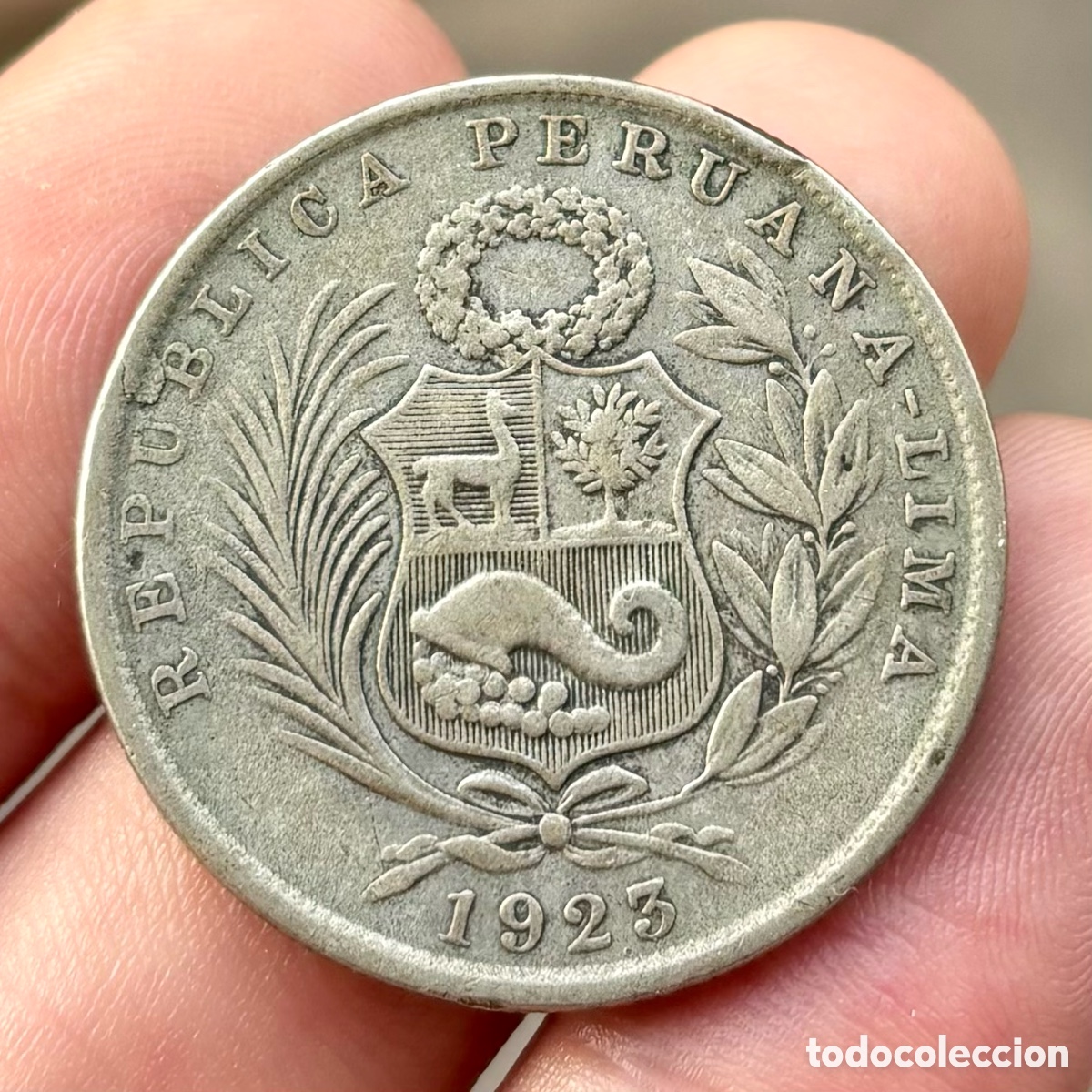 Monedas antiguas de Am&eacute;rica: Moneda PLATA PERU 1/2 Sol 1923 - Foto 1