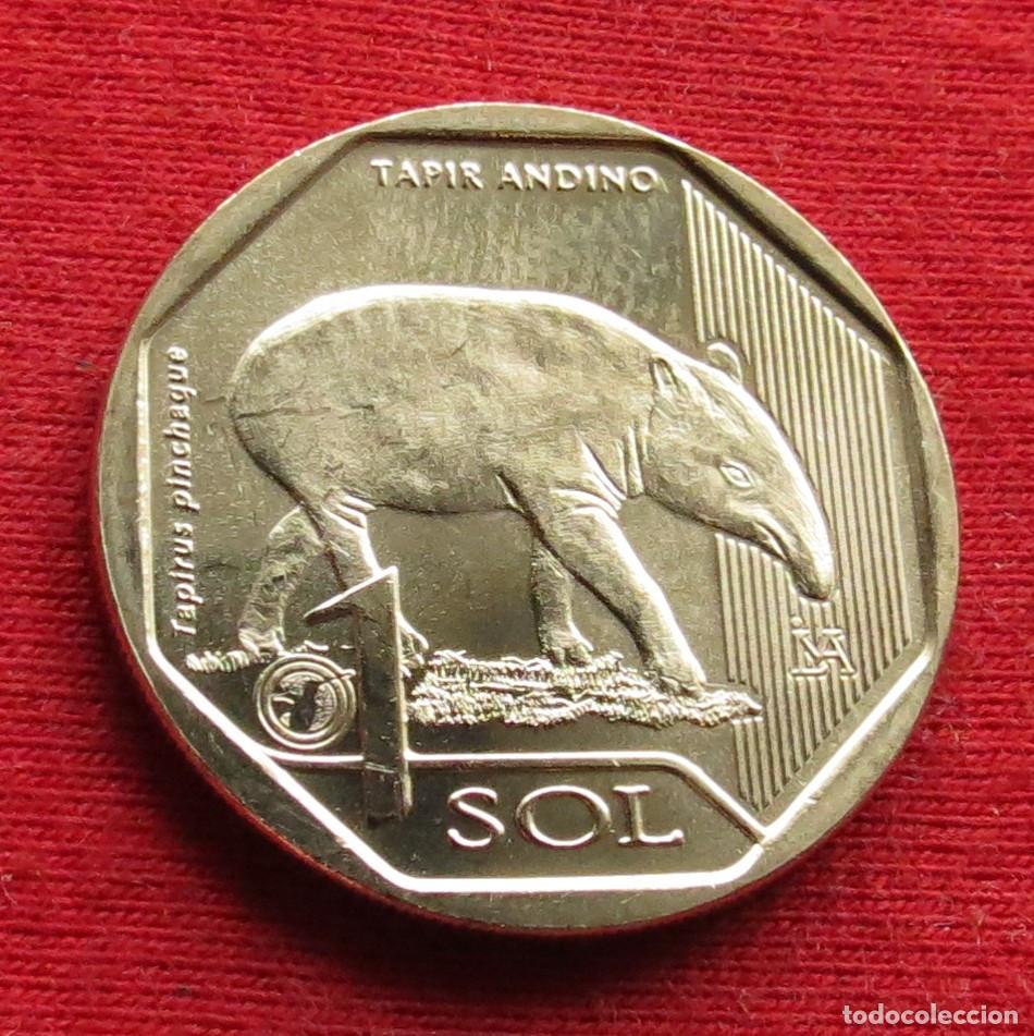 Monedas antiguas de Am&eacute;rica: Peru 1 sol 2018 tapir unc - Foto 1