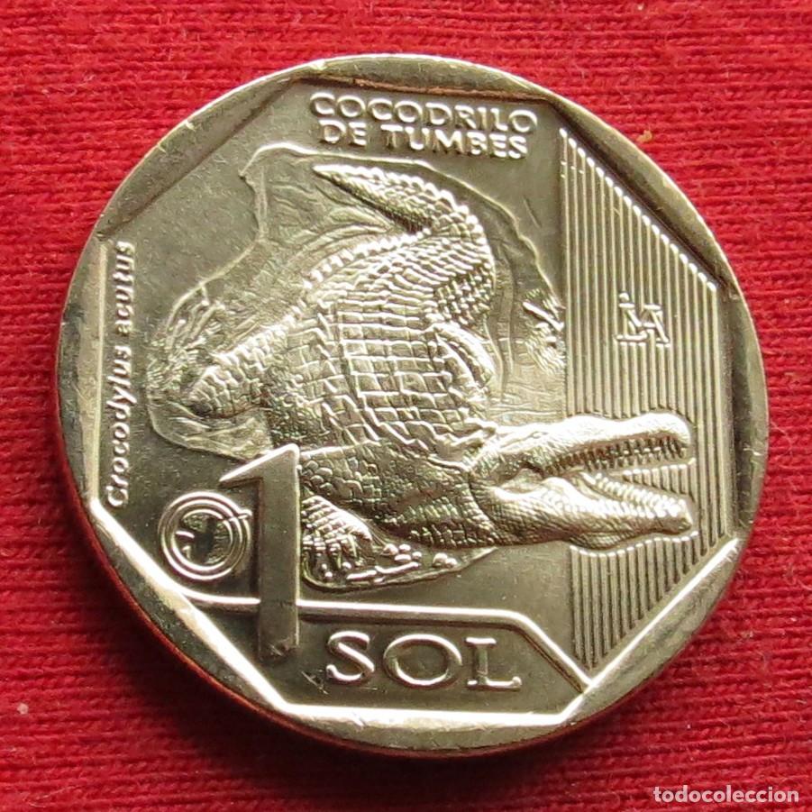 Monedas antiguas de Am&eacute;rica: Peru 1 sol 2017 cocodrilo unc - Foto 1