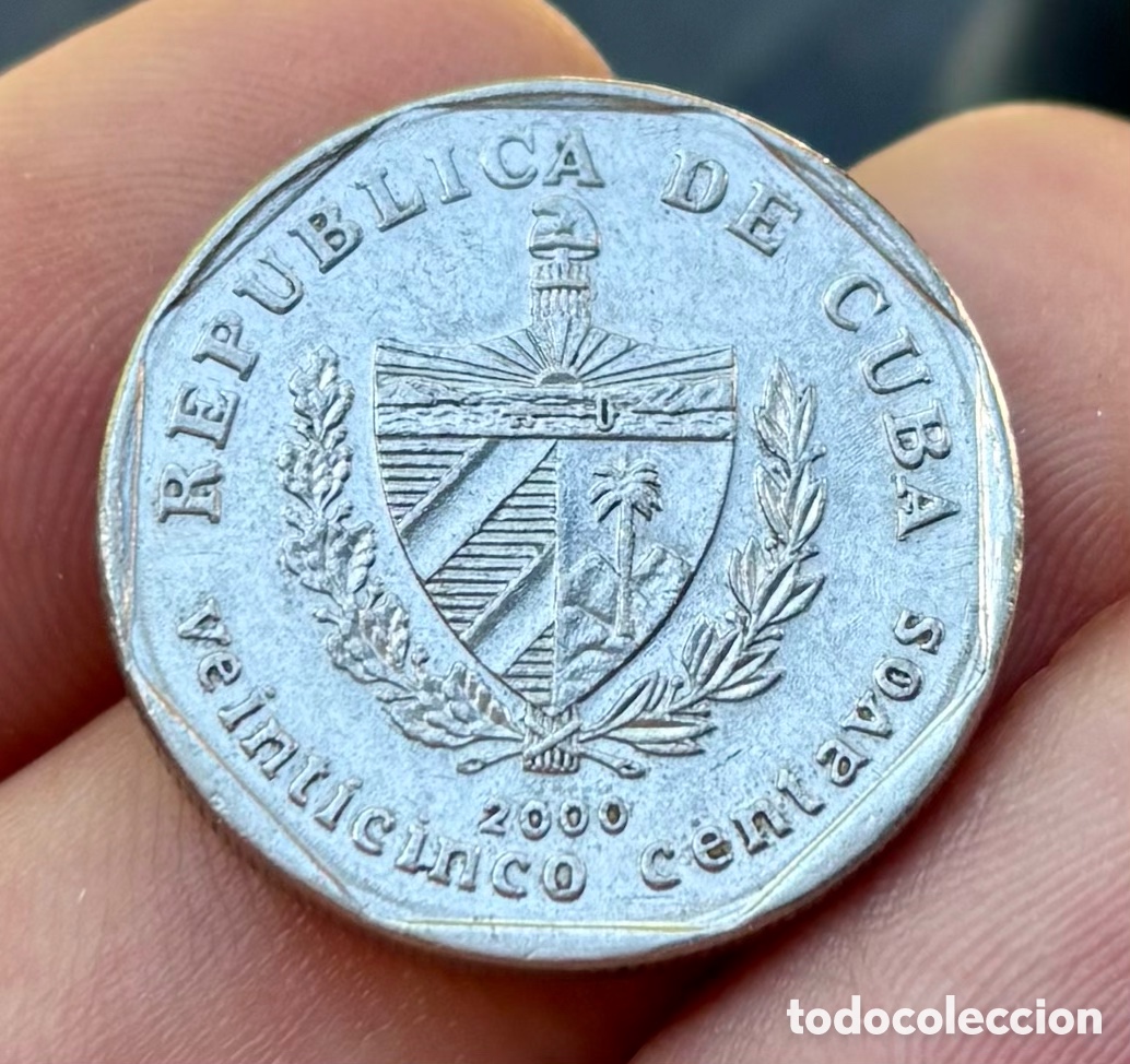 Monedas antiguas de Am&eacute;rica: Moneda CUBA 25 Centavos 2000 - Foto 2