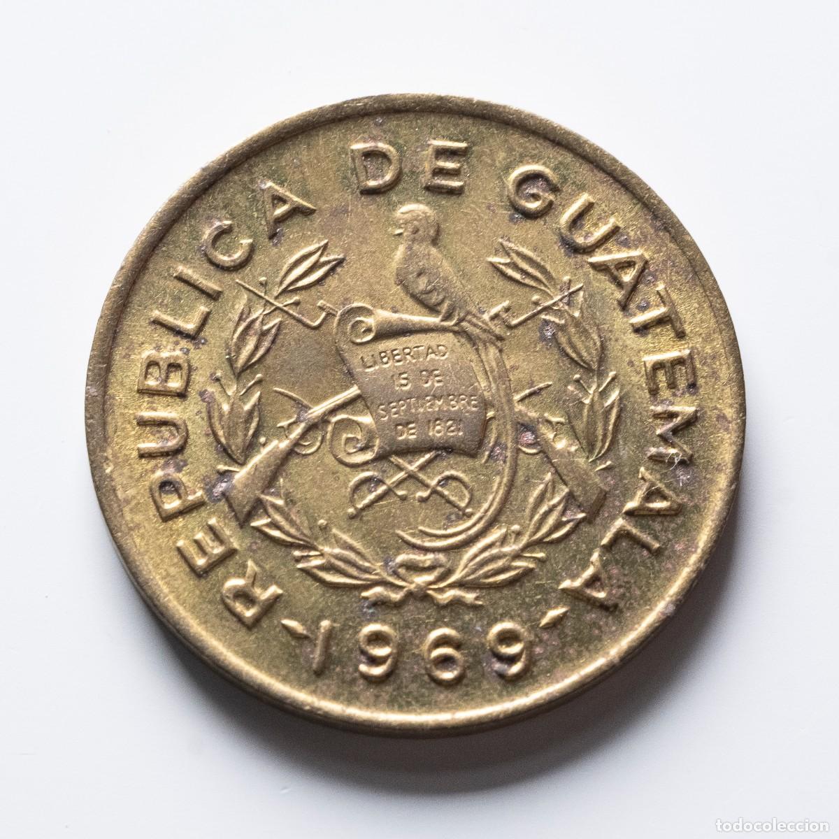 Monedas antiguas de Am&eacute;rica: 1 centavo 1969 Guatemala - Foto 2
