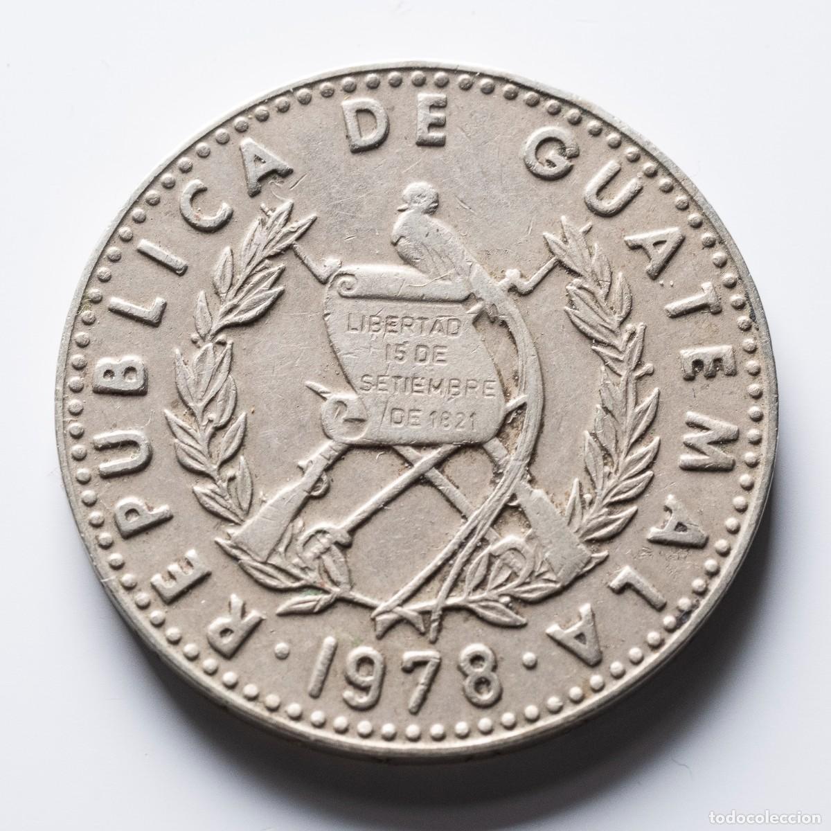 Monedas antiguas de Am&eacute;rica: 25 centavos 1978 Guatemala - Foto 2