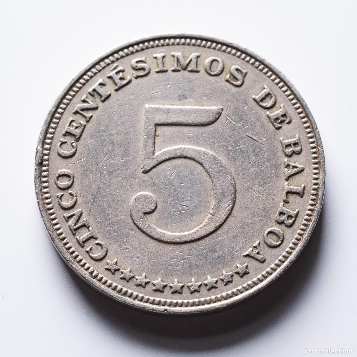 Monedas antiguas de Am&eacute;rica: 5 cent&eacute;simos 1966 Panam&aacute; - Foto 1