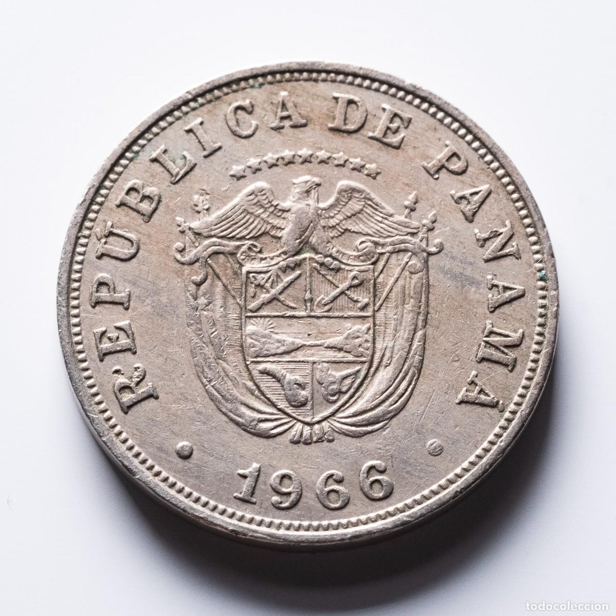 Monedas antiguas de Am&eacute;rica: 5 cent&eacute;simos 1966 Panam&aacute; - Foto 2