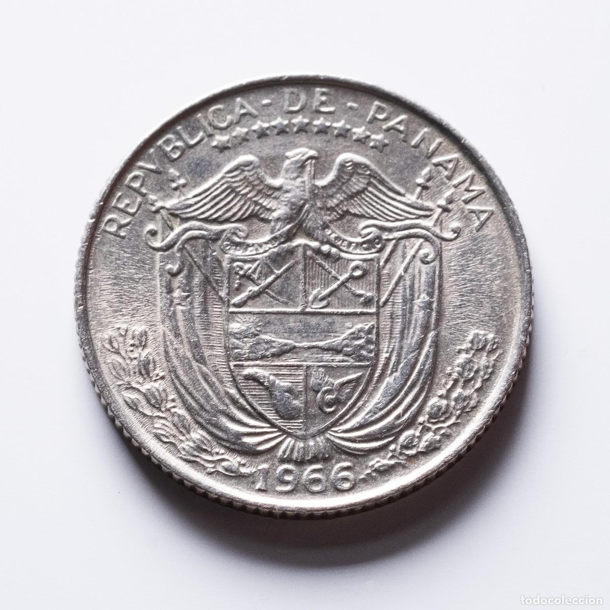 Monedas antiguas de Am&eacute;rica: 1 d&eacute;cimo balboa 1966 Panam&aacute; - Foto 2