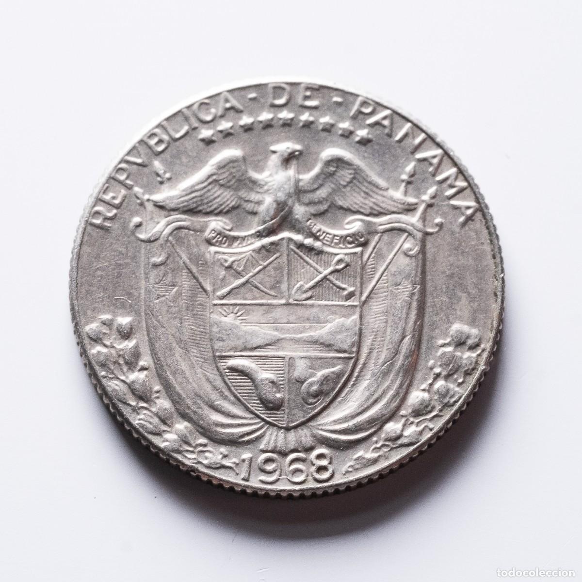 Monedas antiguas de Am&eacute;rica: 1 d&eacute;cimo balboa 1968 Panam&aacute; - Foto 2