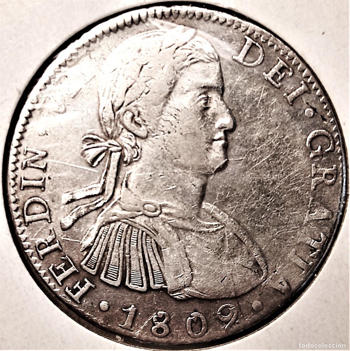 Monedas antiguas de Am&eacute;rica: MEXICO (1789-1822) - 8 REALES 1809 TH Mo - REY FERNANDO VII - 27,07 GR. PLATA 0,896 - DIAMETRO 39 mm