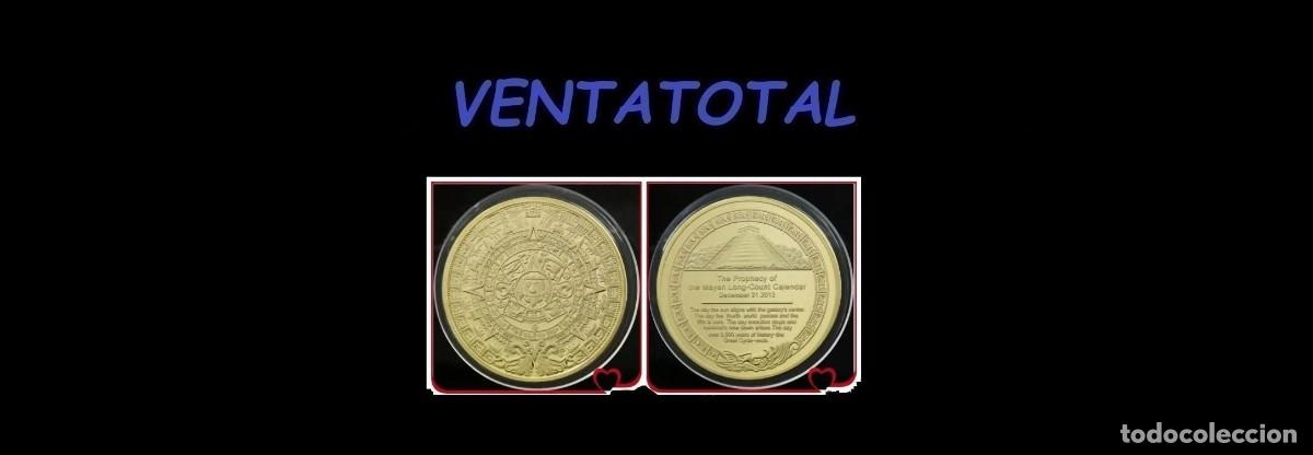 Monedas antiguas de América: MEDALLA ORO TIPO MONEDA ( HOMENAJE AL CALENDARIO MAYA ) LEER DENTRO DESCRIPCION