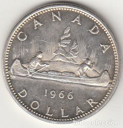 Monedas antiguas de Am&eacute;rica: CANADA: DOLLAR 1966 - PLATA - Foto 2