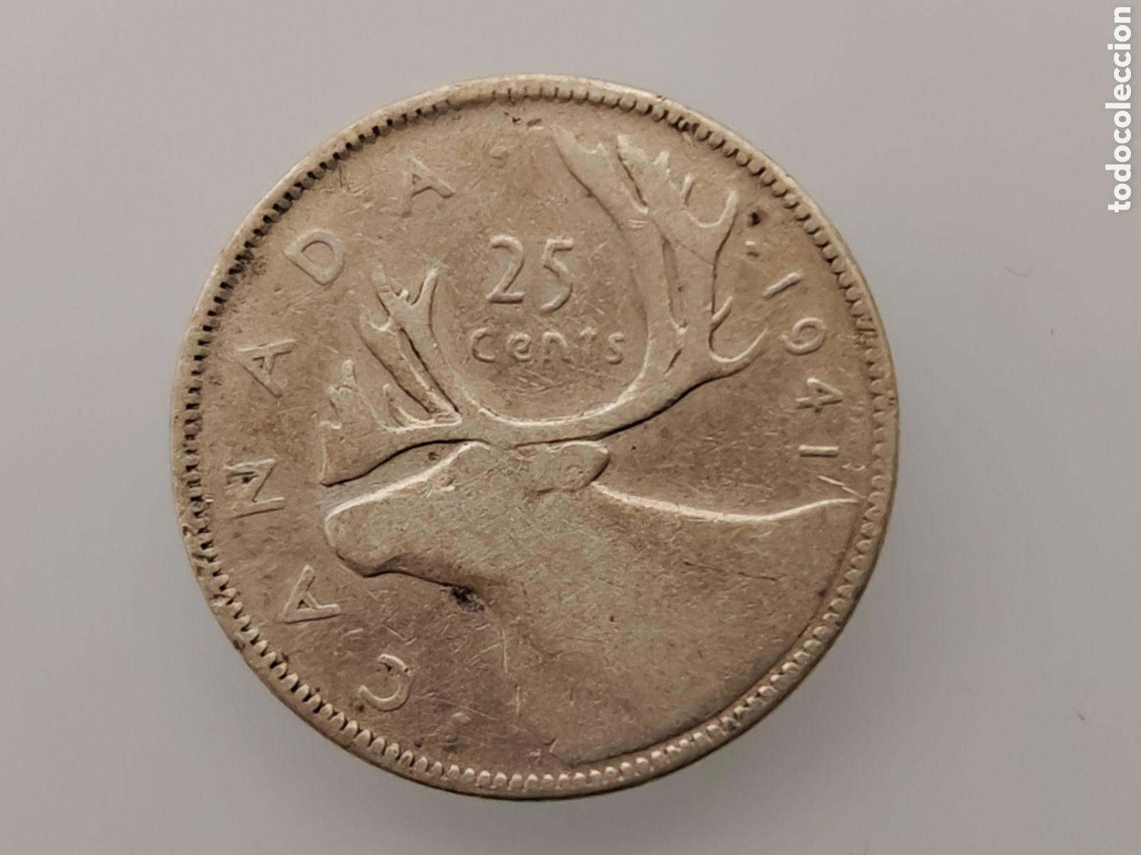 Monedas antiguas de Am&eacute;rica: MONEDA 25 CENTAVOS 1941 CANADA PLATA - Foto 1
