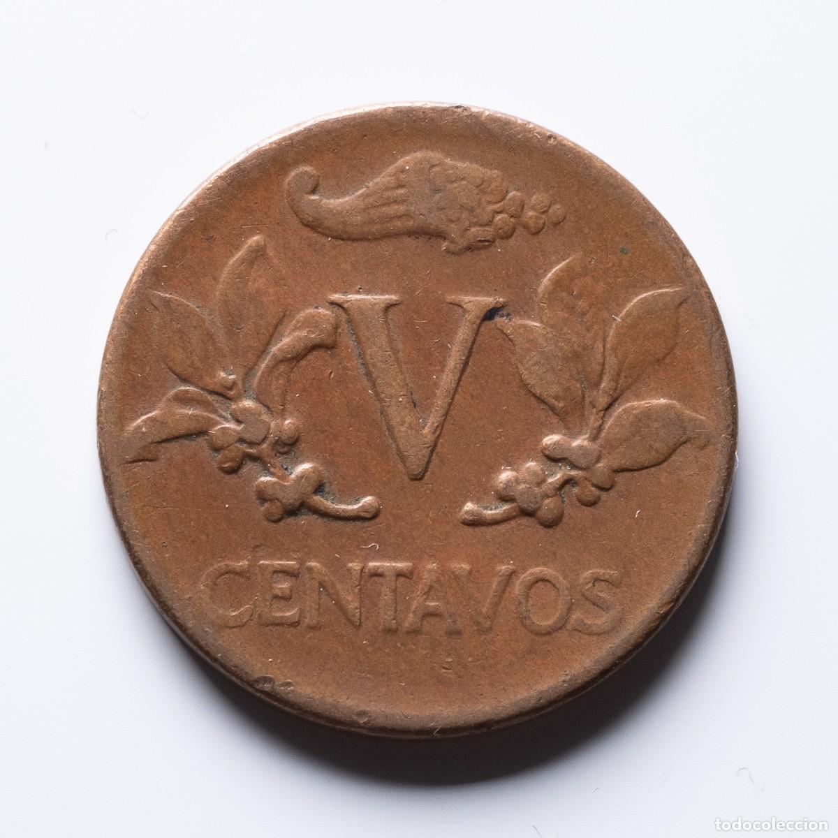 Monedas antiguas de Am&eacute;rica: 5 centavos 1961 Colombia - Foto 2