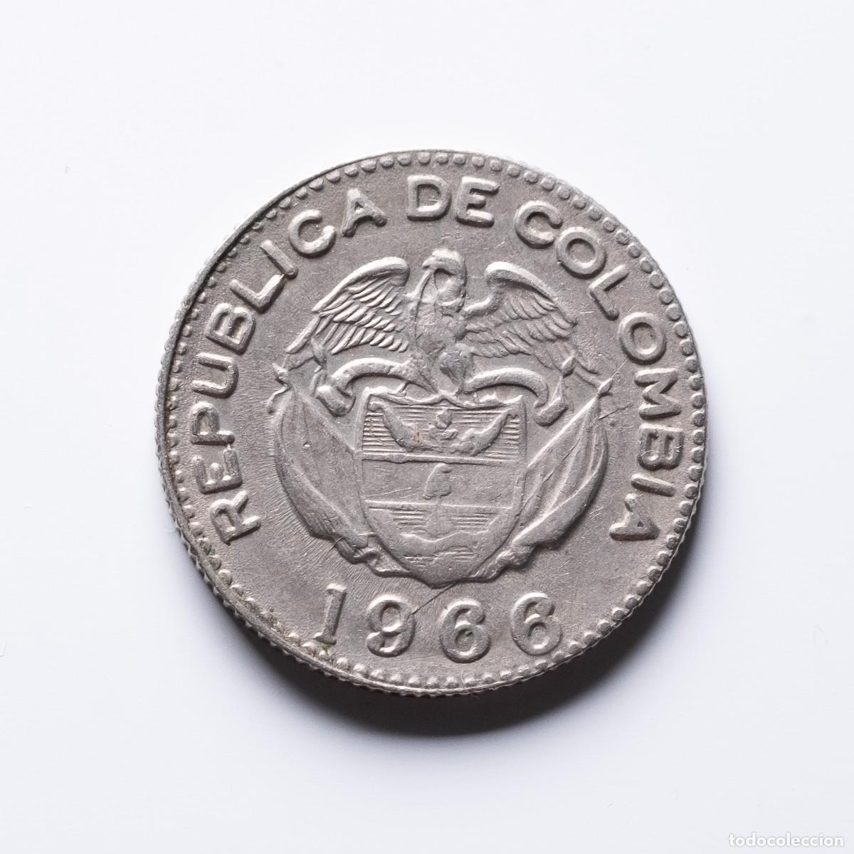 Monedas antiguas de Am&eacute;rica: 10 centavos 1966 Colombia - Foto 2