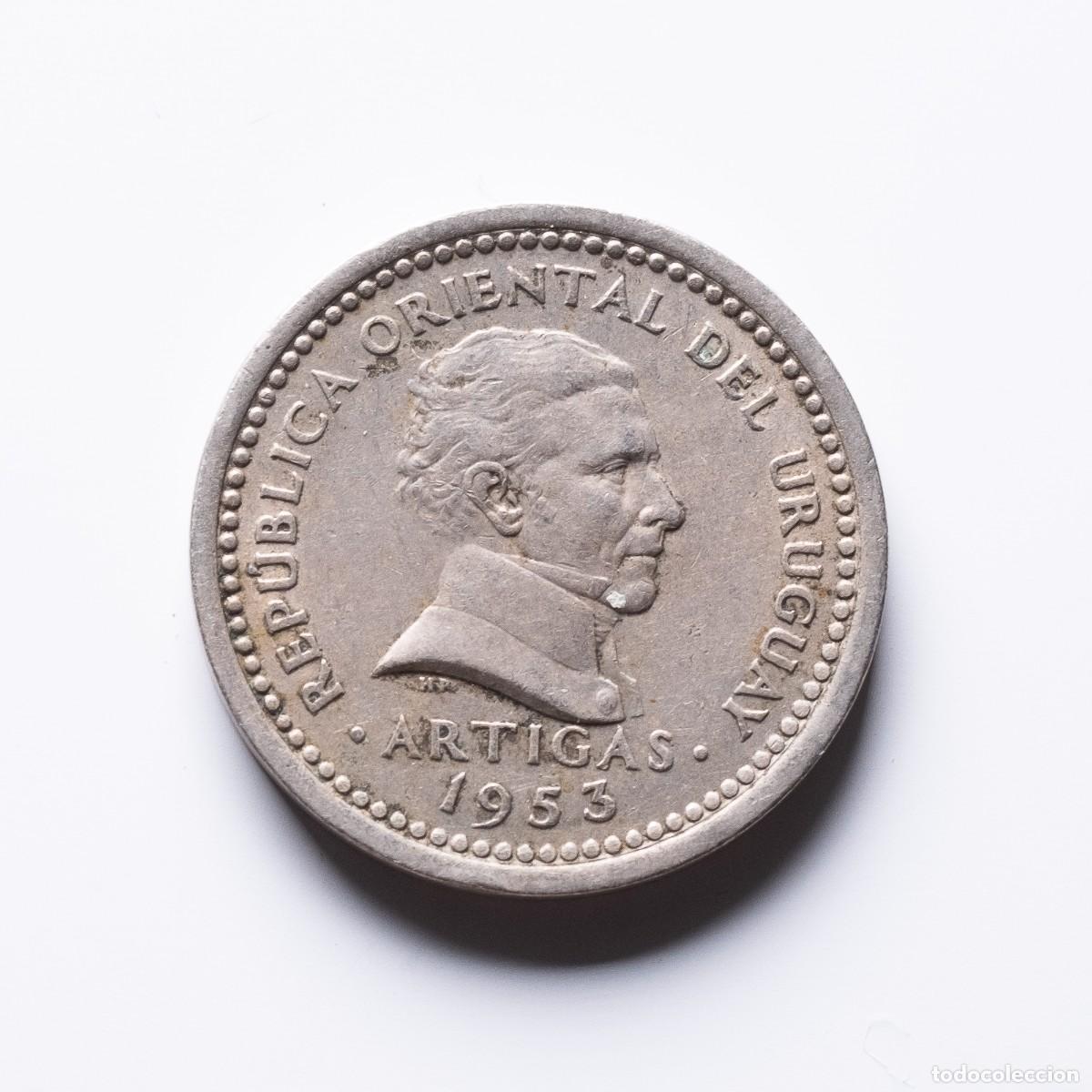 Monedas antiguas de Am&eacute;rica: 2 centesimos 1953 Uruguay - Foto 1