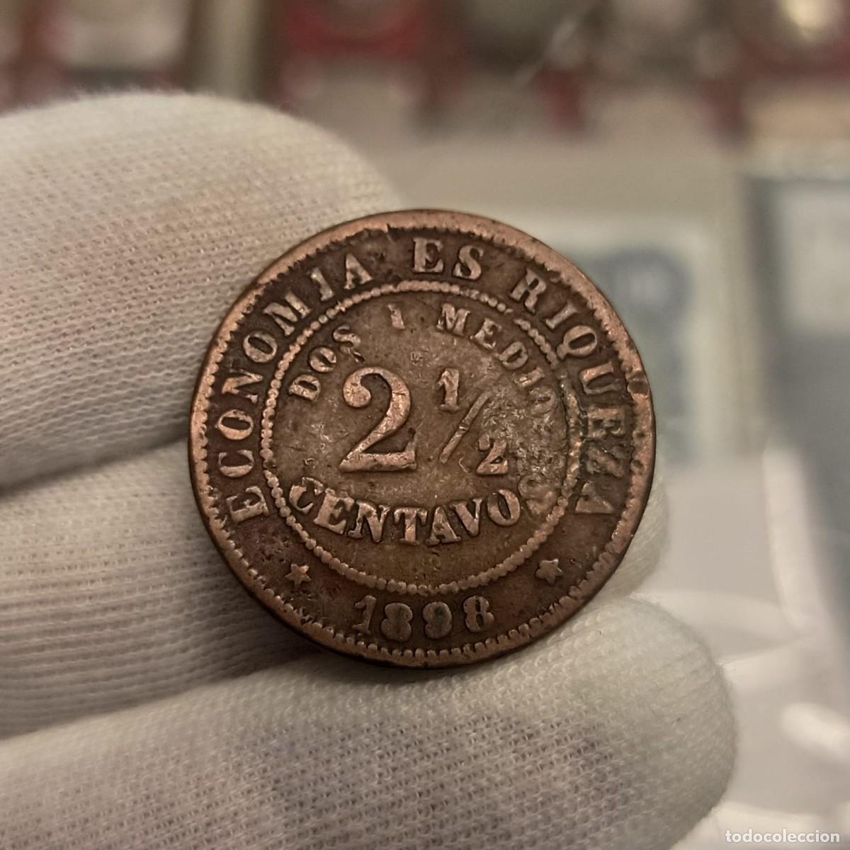 Monedas antiguas de Am&eacute;rica: Chile 2 &frac12; Centavos 1898 Km 150 - Foto 2
