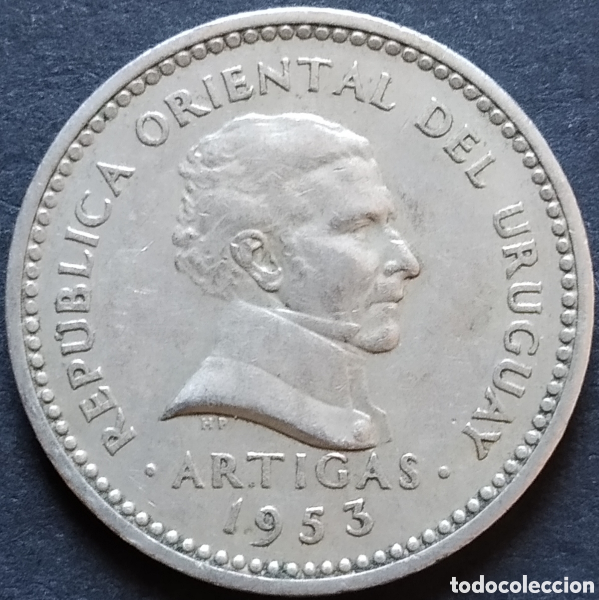 Monedas antiguas de Am&eacute;rica: MONEDA - URUGUAY 5 CENT&Eacute;SIMOS 1953 - Foto 2