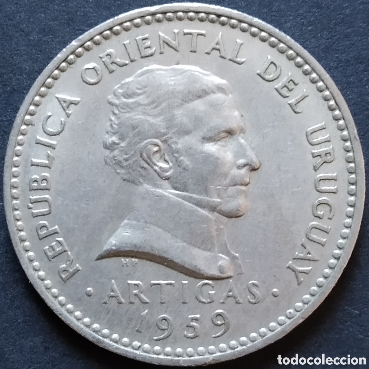 Monedas antiguas de Am&eacute;rica: MONEDA - URUGUAY 10 CENT&Eacute;SIMOS 1959 - Foto 2