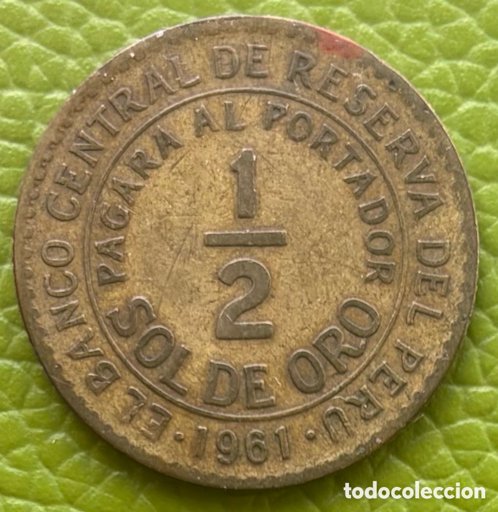 Monedas antiguas de Am&eacute;rica: PER&Uacute;. MEDIO SOL DE ORO. 1961. - Foto 2