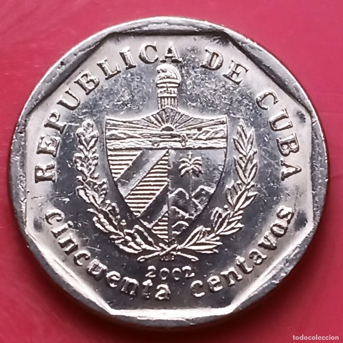 Monedas antiguas de Am&eacute;rica: CUBA - 50 CENTAVOS 2002 - MBC - Foto 1