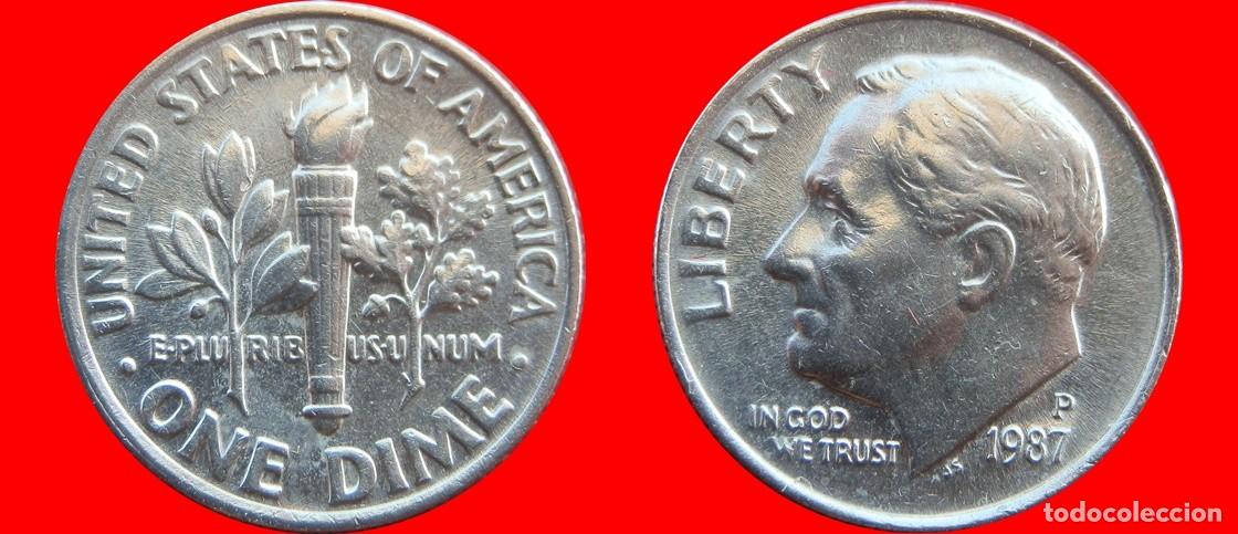 Monnaies anciennes d'Am&eacute;rique: 10 CENTAVOS DIME 1987-P USA-125018