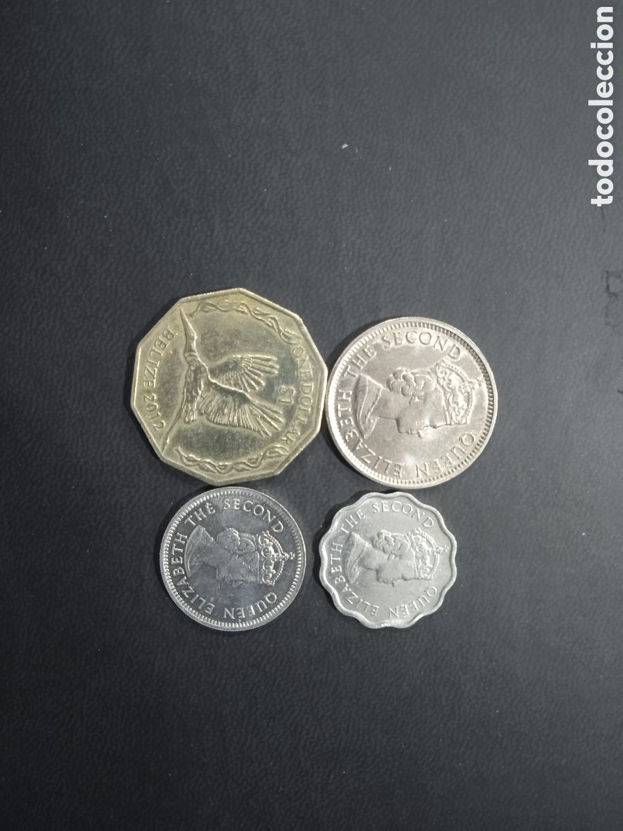 Monedas antiguas de Am&eacute;rica: Conjunto de 4 monedas de Belize dificiles - Foto 2