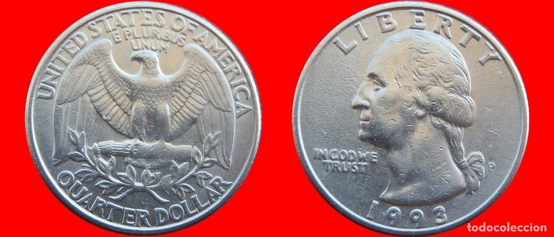 Moedas antigas da Am&eacute;rica: 25 CENTAVOS QUARTER 1993-P USA-125181