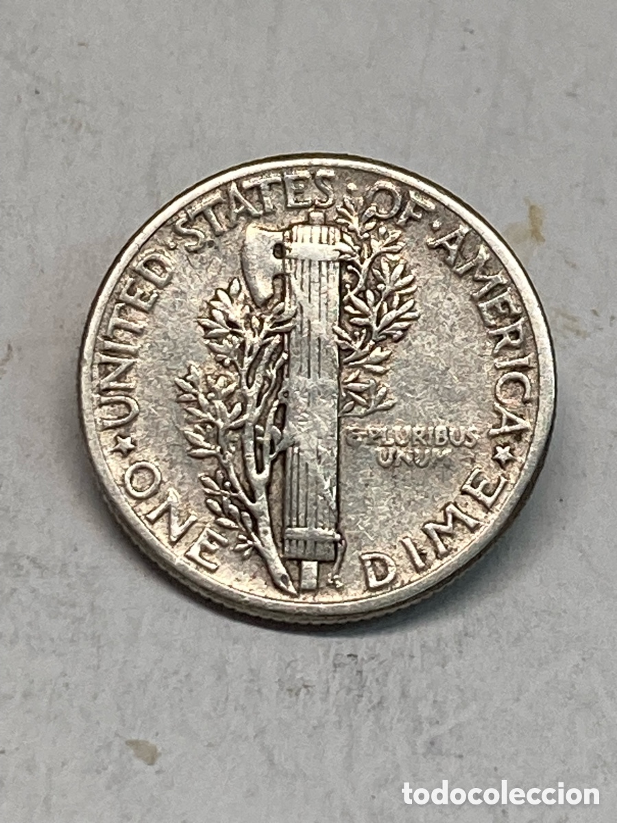 Monedas antiguas de Am&eacute;rica: Moneda de plata One dime 1945 X52 - Foto 2