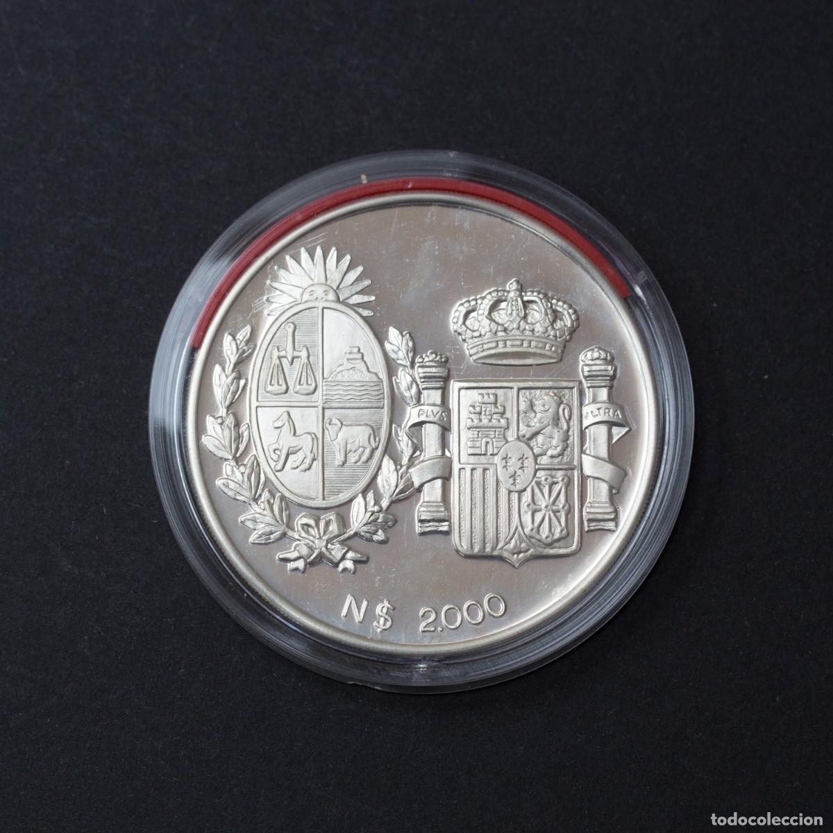 Monedas antiguas de Am&eacute;rica: Uruguay. 2000 nuevos pesos. Reyes de Espa&ntilde;a. 1983. Moneda plata