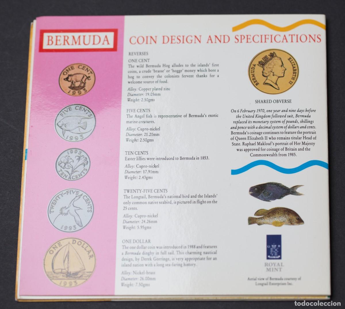 Monedas antiguas de Am&eacute;rica: Bermudas. 1993. Set de 5 monedas. - Foto 6