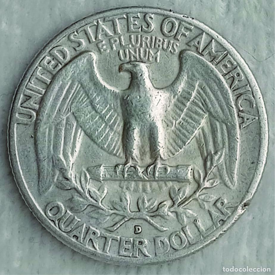Monedas antiguas de Am&eacute;rica: Quarter Dollar Plata - Foto 2