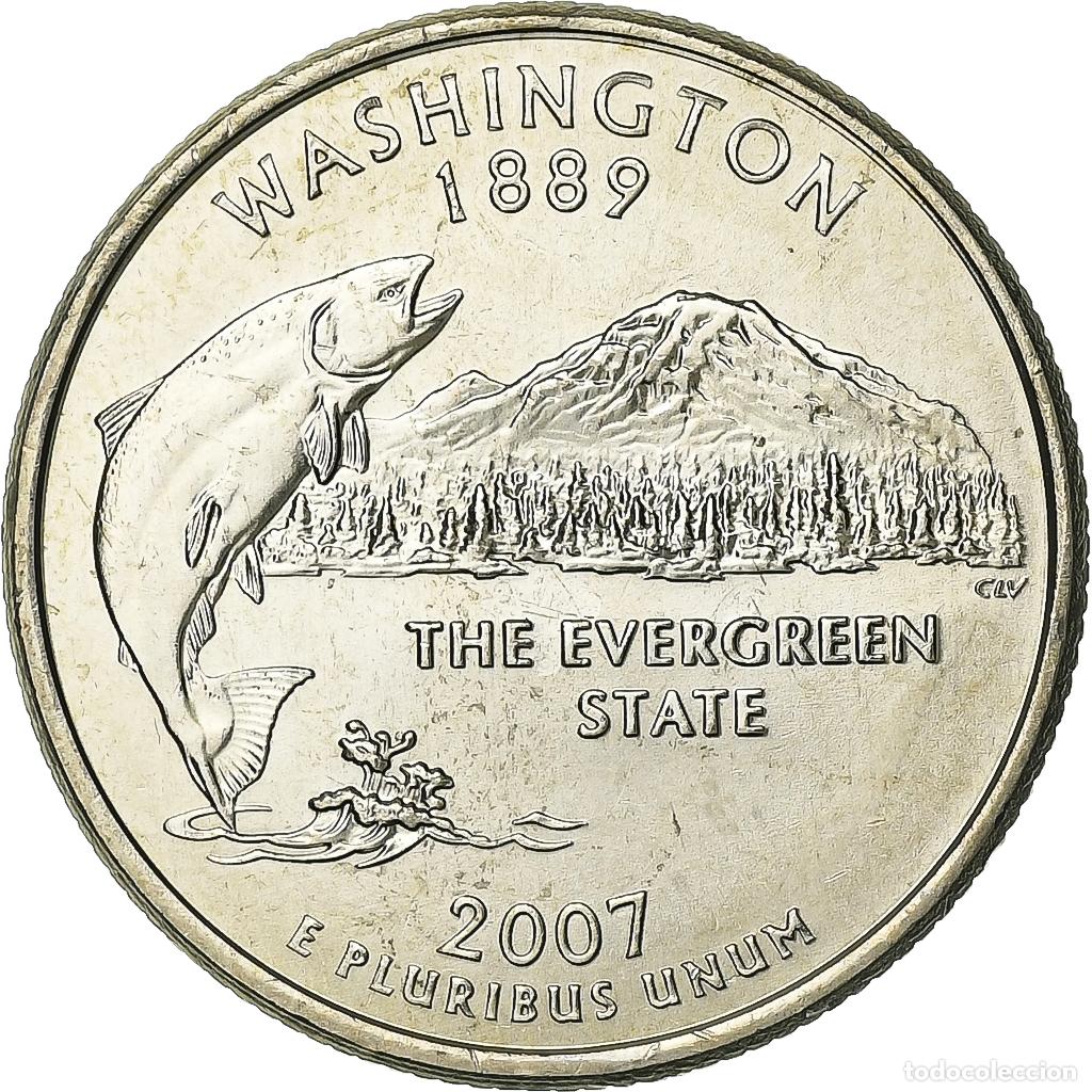 Moedas antigas da Am&eacute;rica: [#394492] Estados Unidos, Quarter, Quarter Dollar, 2007, Philadelphia, Washington 1889