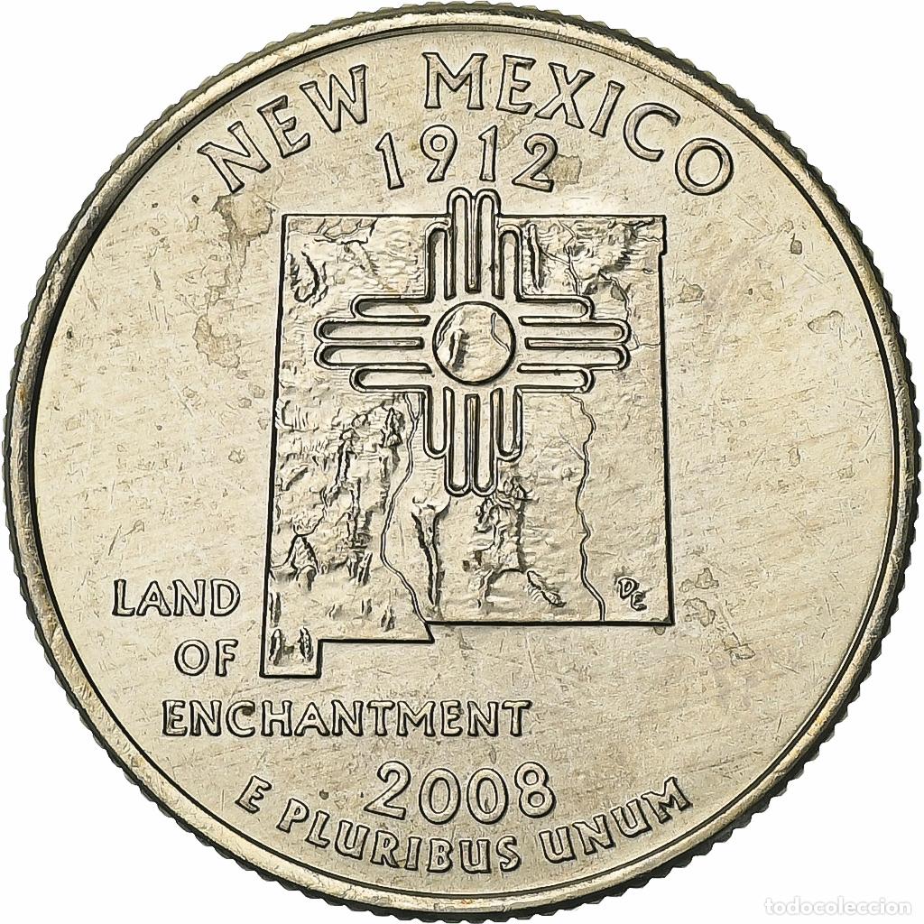 Moedas antigas da Am&eacute;rica: [#394498] Estados Unidos, Quarter, Quarter Dollar, 2008, Philadelphia, New Mexico 1912