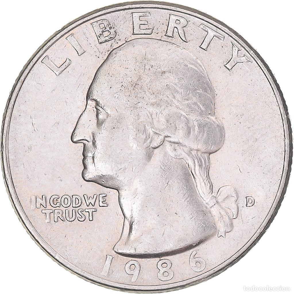 Moedas antigas da Am&eacute;rica: [#1302361] Moneda, Estados Unidos, Quarter, 1986