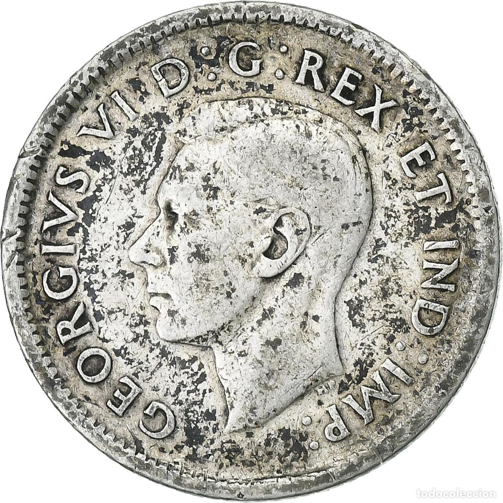 Moedas antigas da Am&eacute;rica: [#1200953] Canad&aacute;, George VI, 10 Cents, 1943, Royal Canadian Mint, Plata, BC+, KM:34