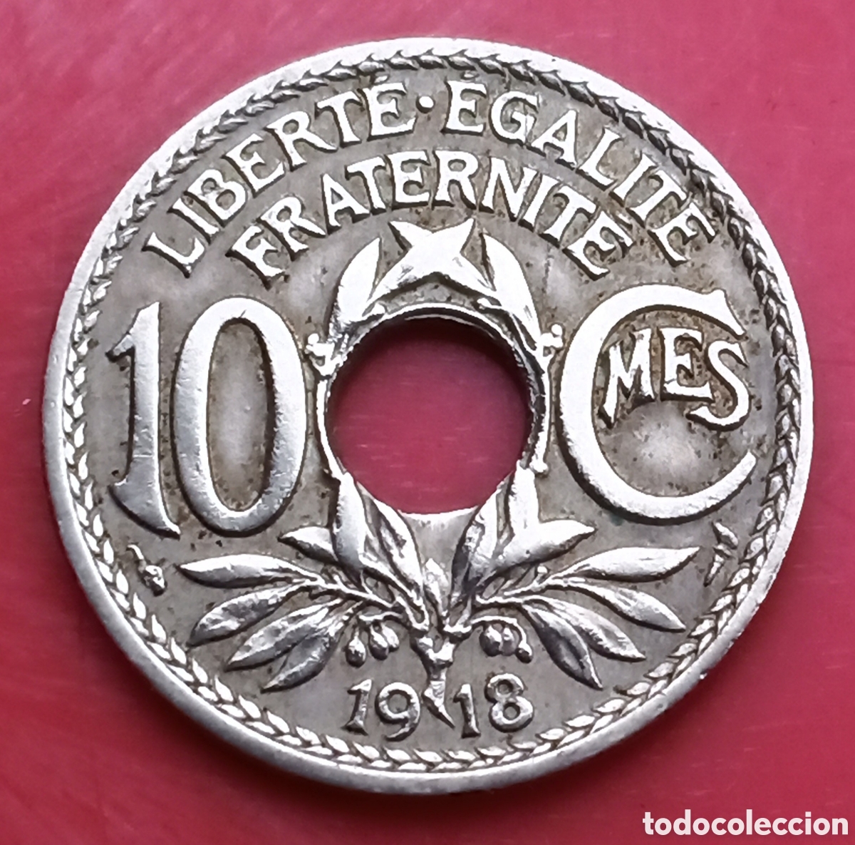 Monedas antiguas de Am&eacute;rica: Francia - 10 Centimes 1918 - Mbc- - Foto 2