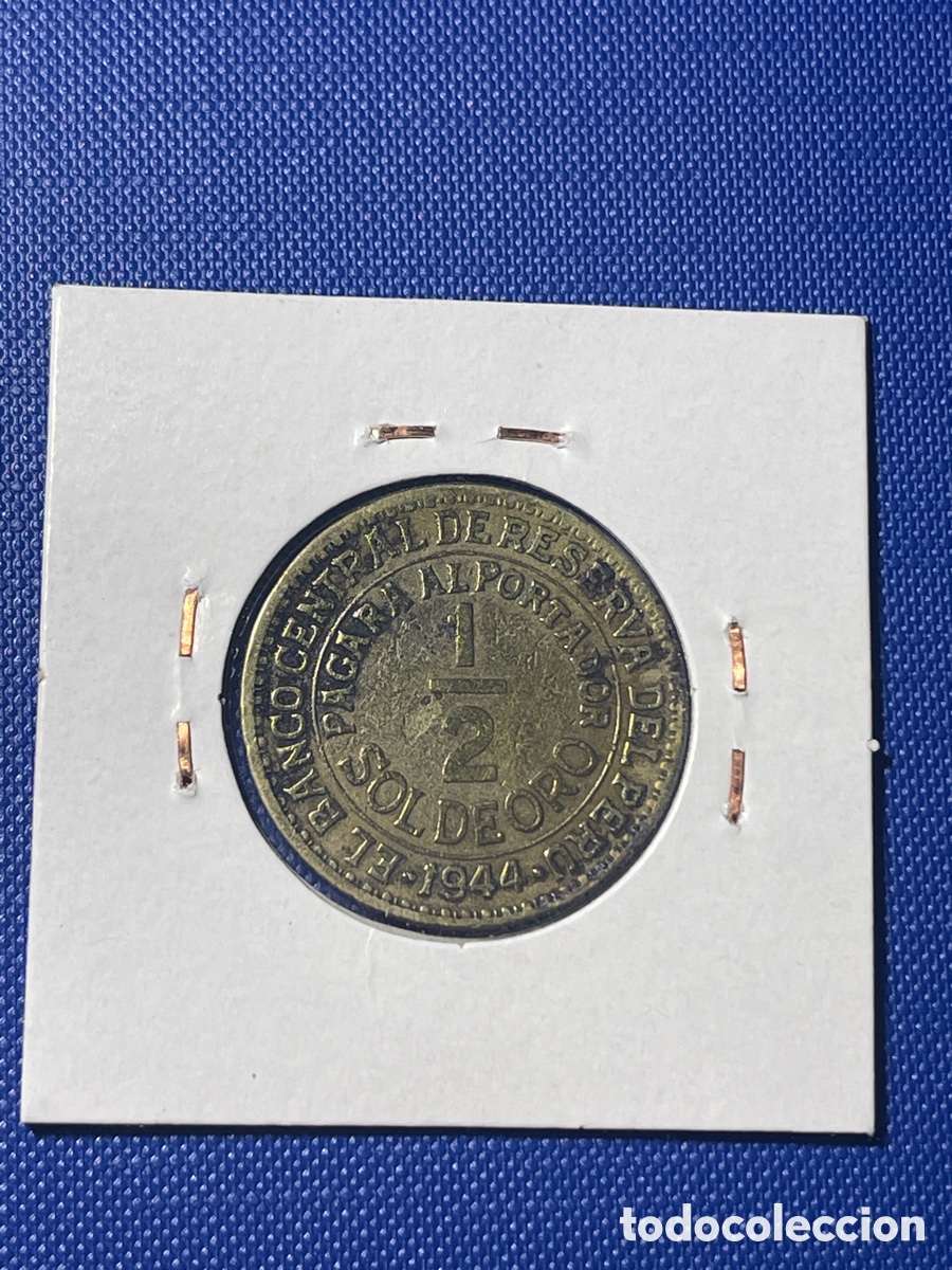 Monedas antiguas de Am&eacute;rica: 1/2 Medio Sol Peru 1944 - Foto 2