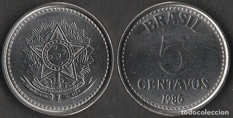 Monedas antiguas de Am&eacute;rica: 1986 - BRASIL - 5 CENTAVOS - KM # 601 - Foto 1