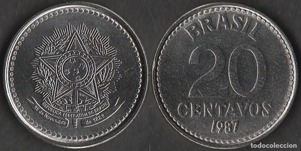 Monedas antiguas de Am&eacute;rica: 1987 - BRASIL - 20 CENTAVOS - KM # 603 - Foto 1