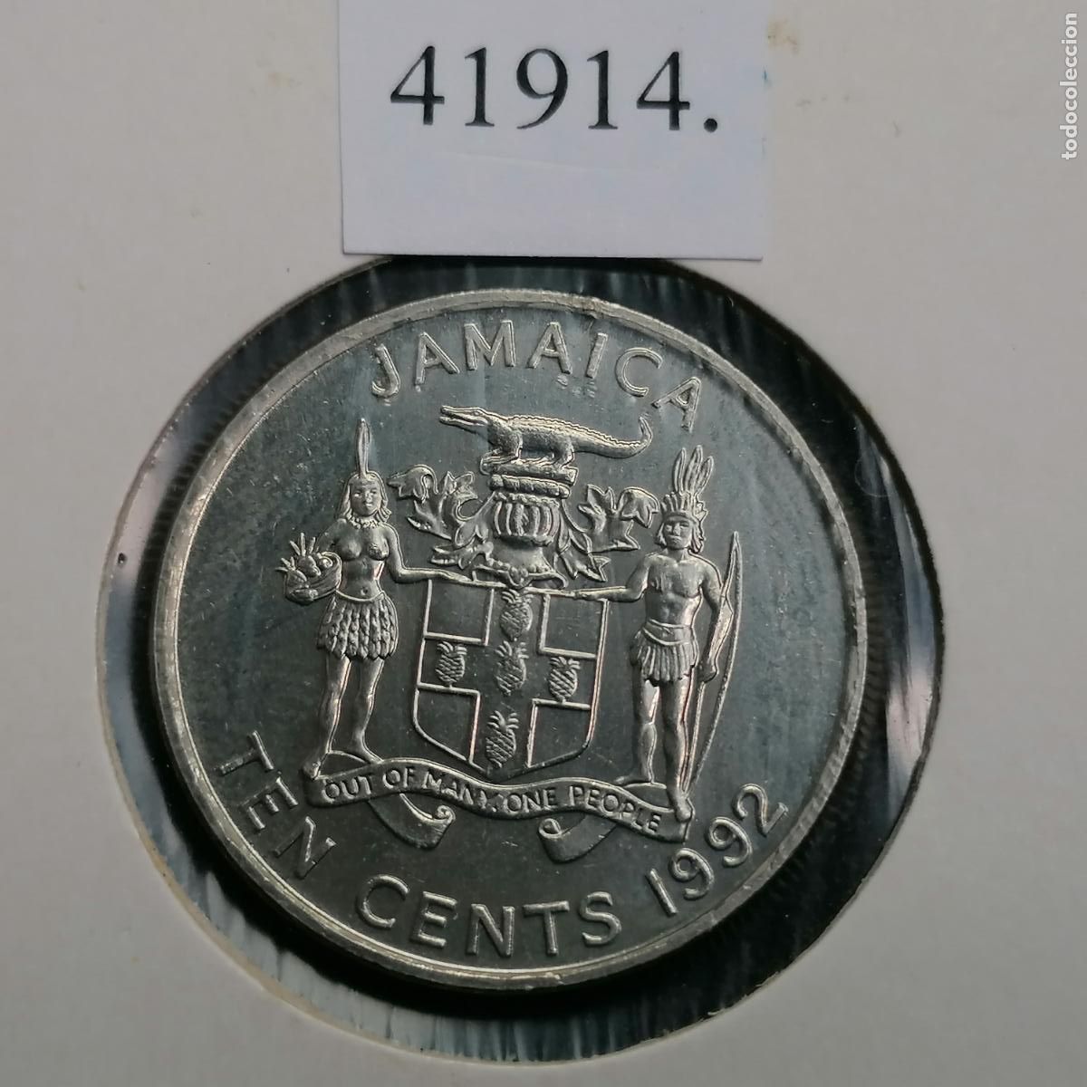 Monedas antiguas de Am&eacute;rica: Jamaica 10 c&eacute;ntimos 1992 - Foto 2