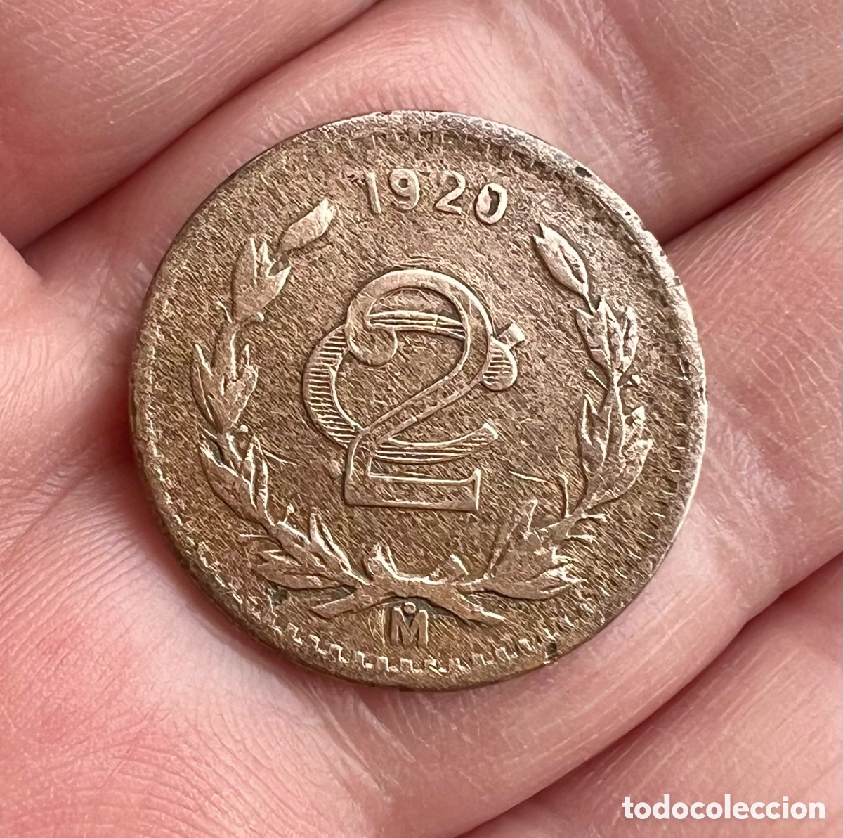Monedas antiguas de Am&eacute;rica: M&Eacute;XICO, 2 centavos 1920. MBC + - Foto 2