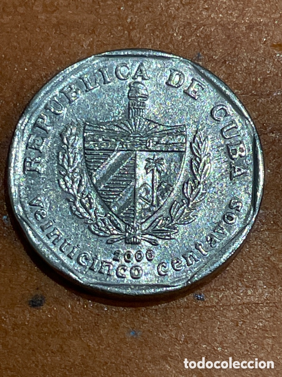 Monedas antiguas de Am&eacute;rica: Moneda 25 centavos Cuba - Foto 2