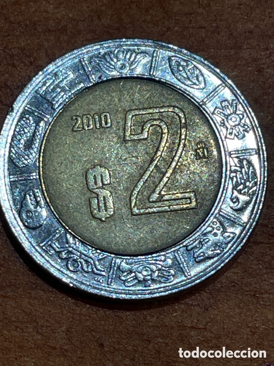 Monedas antiguas de Am&eacute;rica: Moneda 2 pesos mexicano 2010 - Foto 1