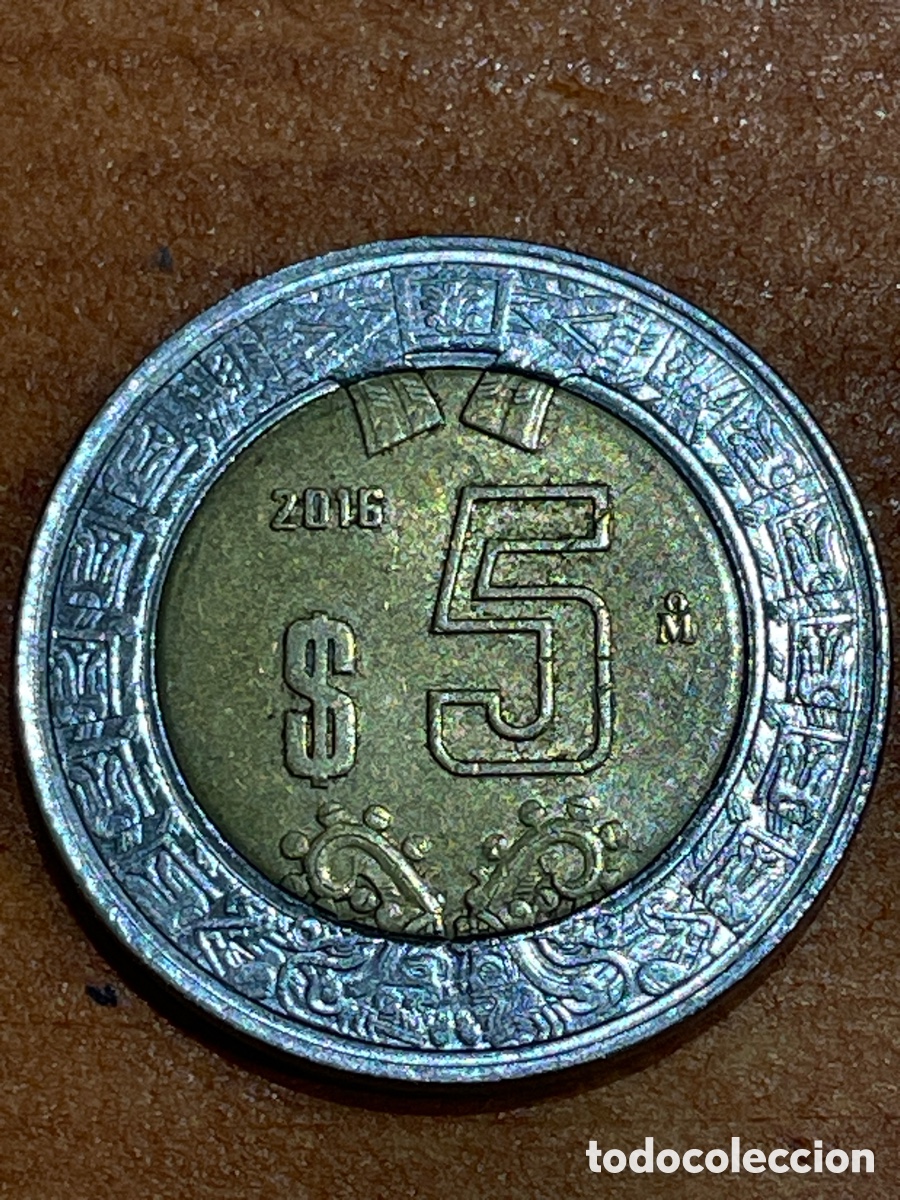 Monedas antiguas de Am&eacute;rica: Moneda 5 pesos Mexicanos - Foto 1