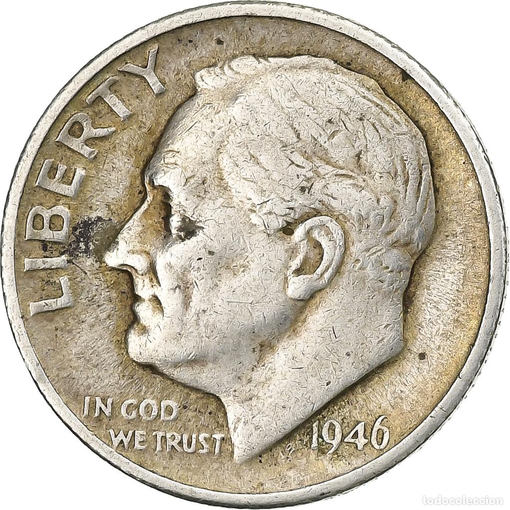 Alte M&uuml;nzen aus Amerika: [#197698] Estados Unidos, Dime, Roosevelt, 1946, U.S. Mint, Plata, MBC, KM:195