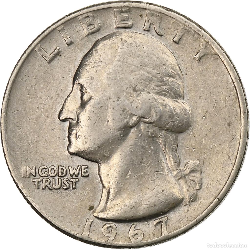 Monete antiche di America: [#197700] Estados Unidos, Quarter, Washington, 1967, U.S. Mint, Cobre - n&iacute;quel recubierto
