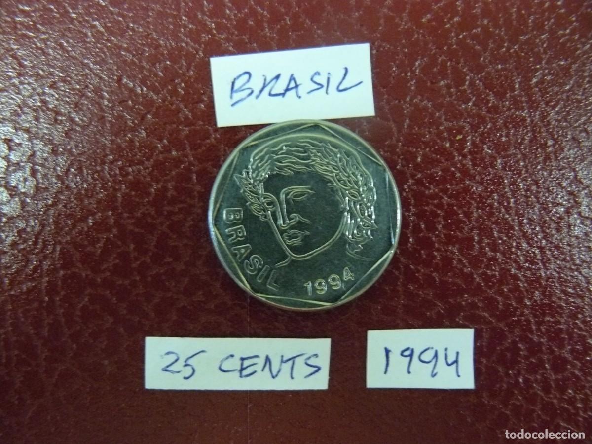 Monedas antiguas de Am&eacute;rica: Moneda de Brasil 25 Cents 1994 - Foto 1